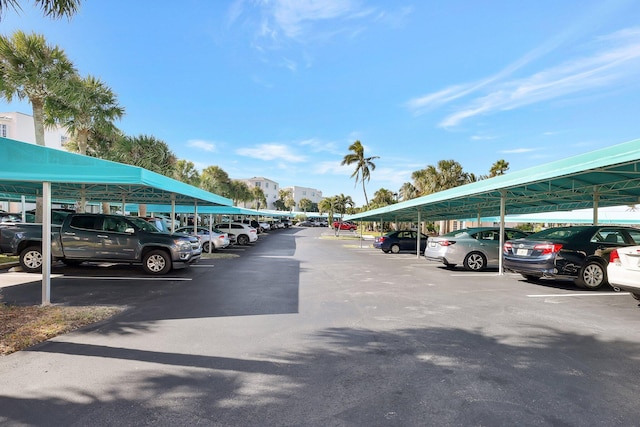 view of car parking featuring a carport