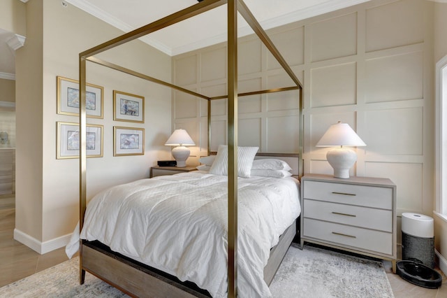 bedroom featuring ornamental molding