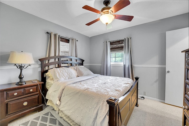 bedroom featuring ceiling fan