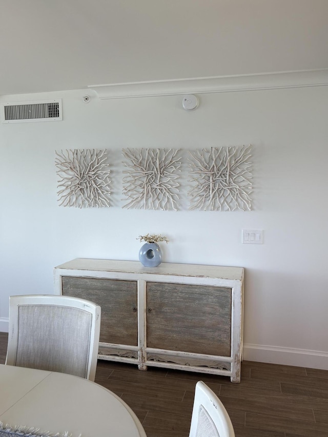 interior space with ornamental molding