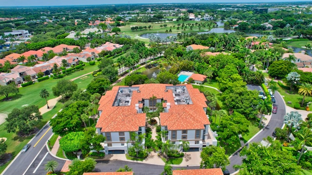 7370 Orangewood Ln Unit 107, Boca Raton, FL 33433 - drone / aerial view featuring a residential view, a water view, and golf course view