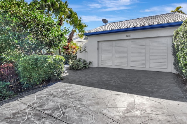 view of garage