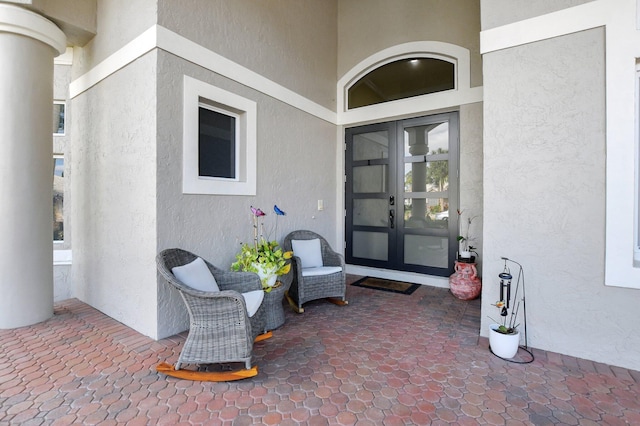 doorway to property with french doors