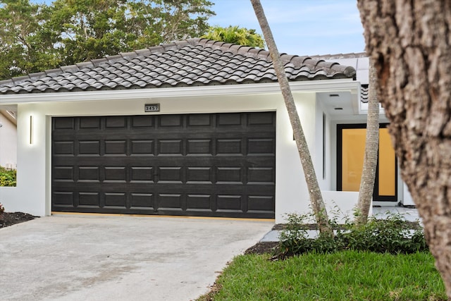 view of garage