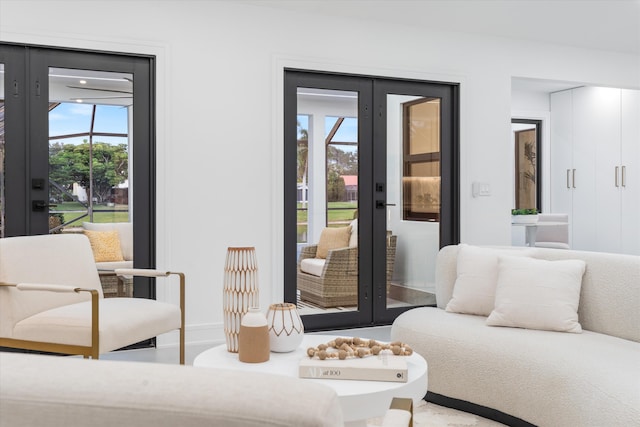 interior space with french doors