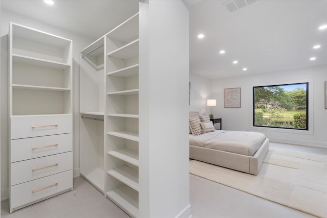 interior space featuring light tile patterned floors