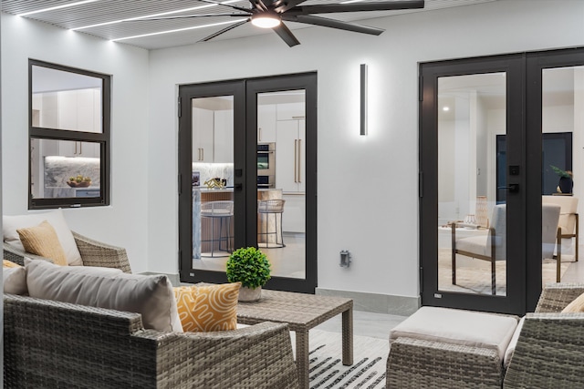 interior space with french doors