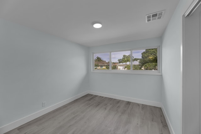 empty room featuring light wood-type flooring