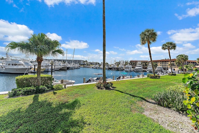 view of water feature featuring a boat dock