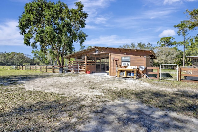 exterior space with a rural view