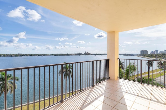 balcony with a water view