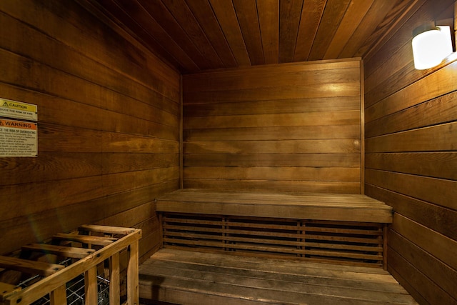 view of sauna