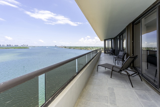 balcony with a water view