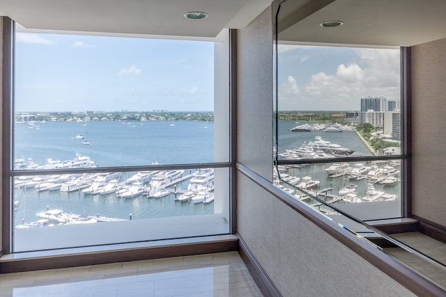 balcony with a water view