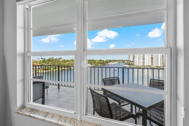 balcony with a water view