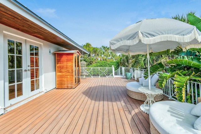 deck with french doors