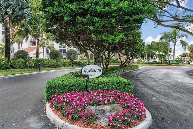 view of community sign