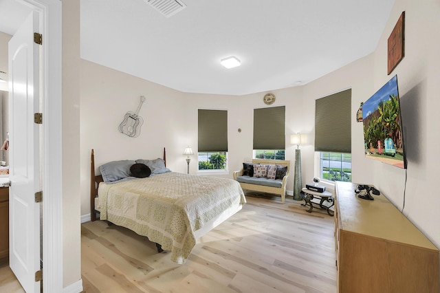 bedroom featuring light hardwood / wood-style flooring