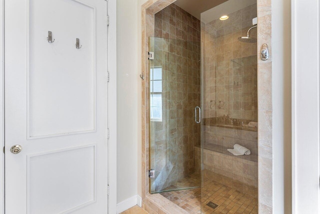 bathroom with walk in shower