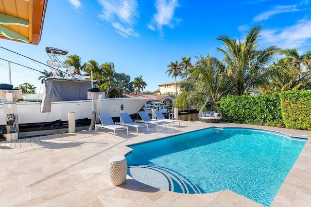 view of pool with a patio