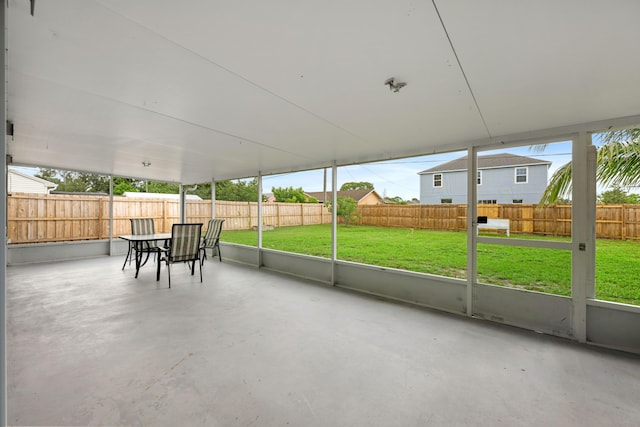 view of unfurnished sunroom