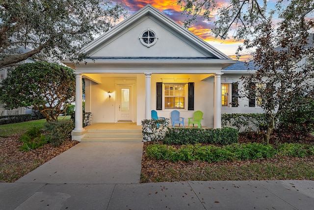 view of front of property with a porch