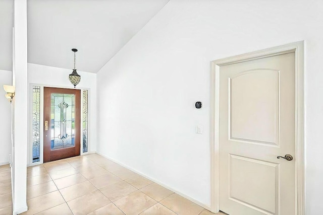 foyer with light tile patterned floors