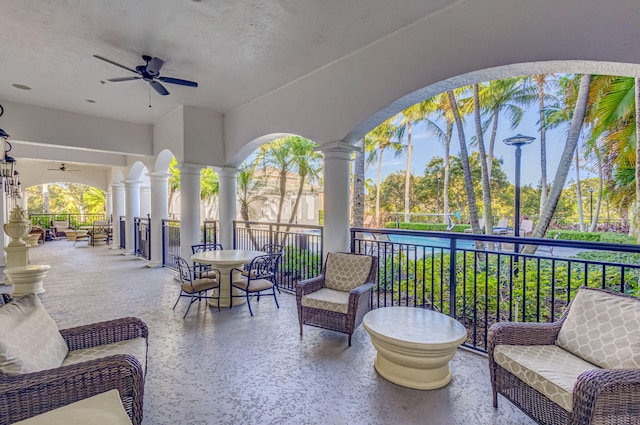 view of patio / terrace featuring outdoor lounge area and ceiling fan