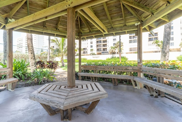 exterior space featuring a gazebo