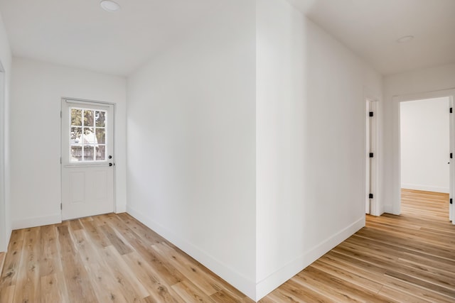 interior space with light hardwood / wood-style flooring