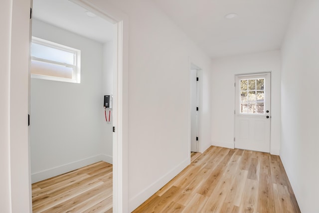 hall featuring light hardwood / wood-style floors