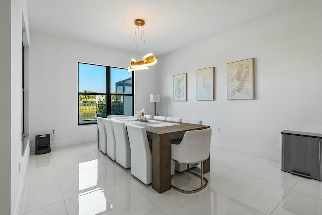 view of tiled dining area