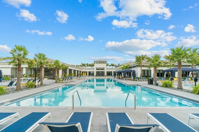 view of pool featuring a patio area