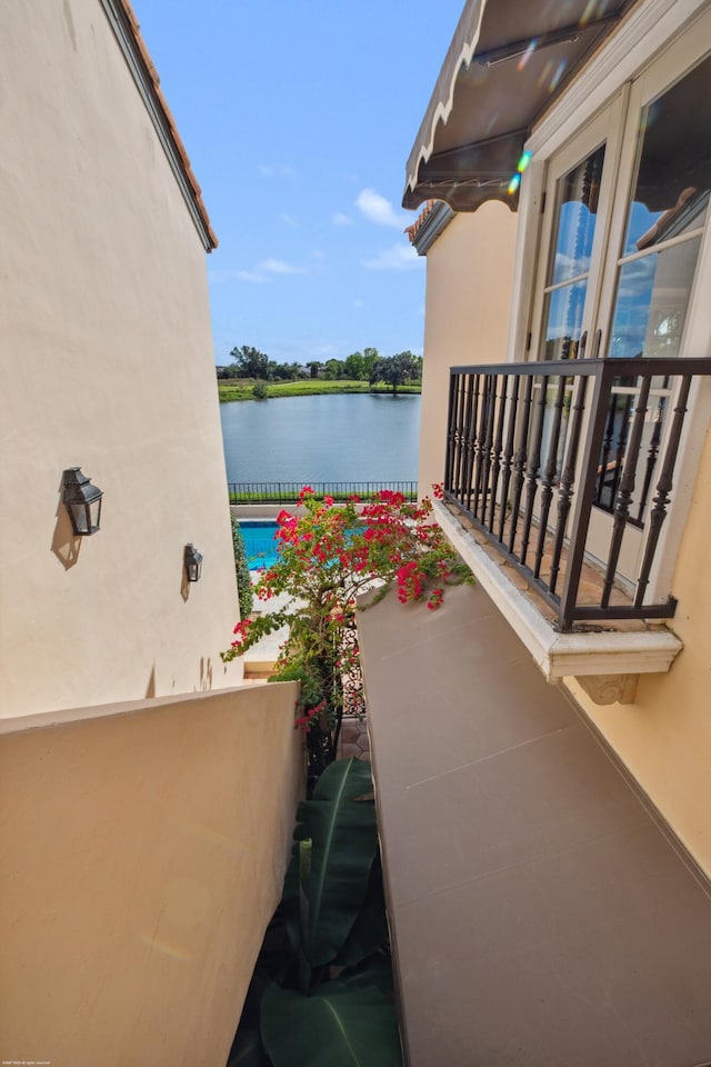 balcony with a water view