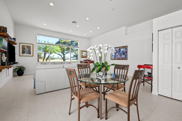 view of tiled dining area