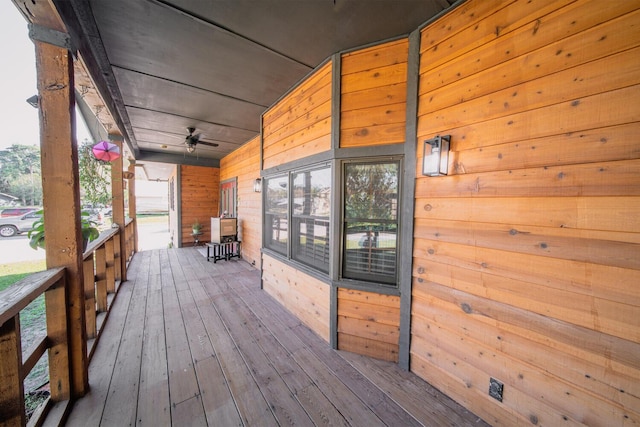 deck featuring covered porch