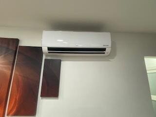 interior details with a wall mounted AC