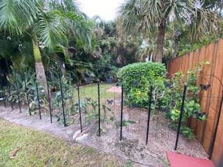 view of yard with fence