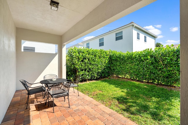 view of patio / terrace featuring outdoor dining area