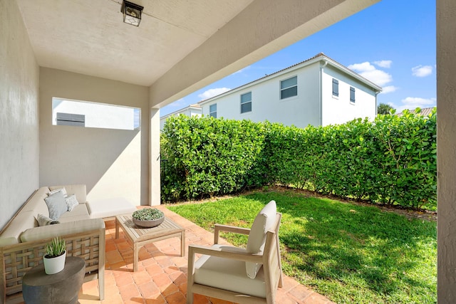 view of patio / terrace with an outdoor hangout area