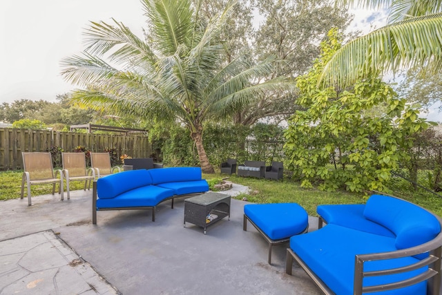 view of patio with an outdoor hangout area