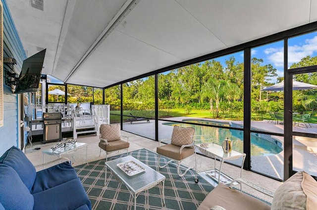 unfurnished sunroom with plenty of natural light