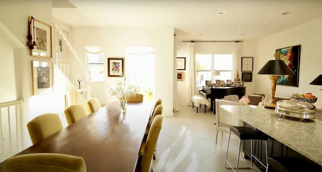 view of tiled dining area