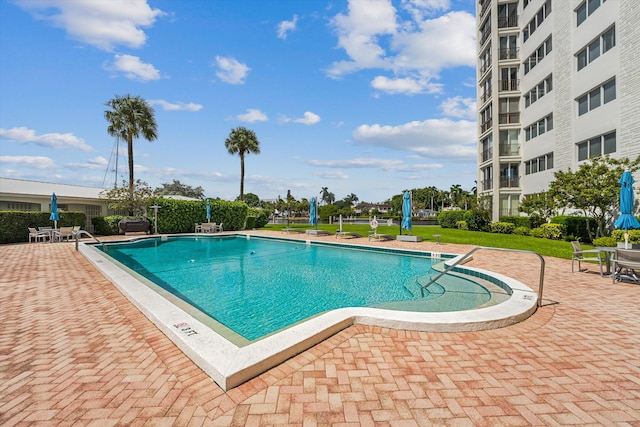 view of pool with a patio