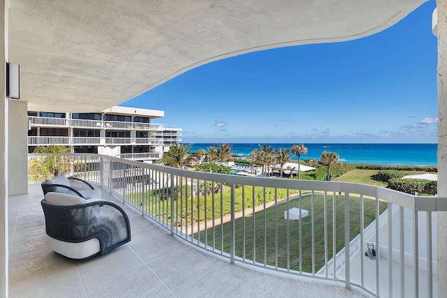 balcony with a water view