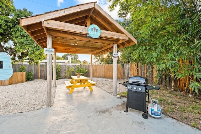 view of patio featuring area for grilling