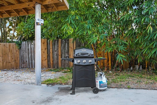 view of patio with area for grilling