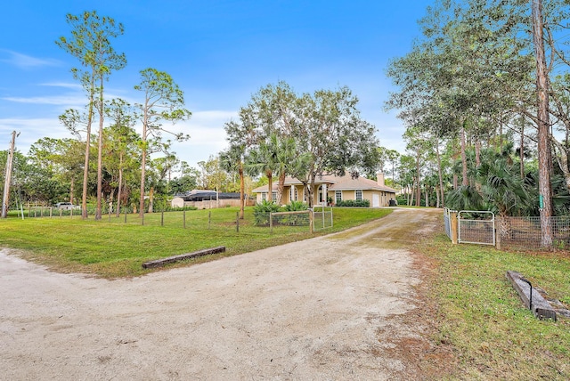 view of front of home with a front yard