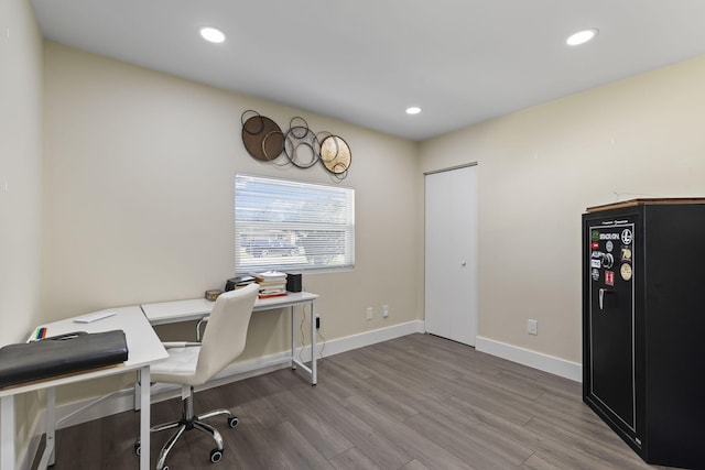 office featuring wood-type flooring