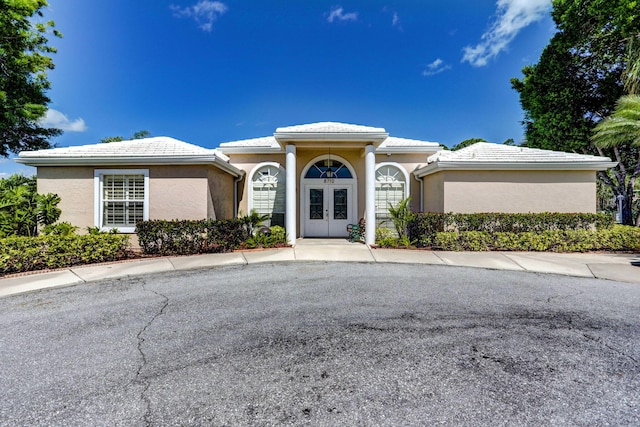 view of front of home with french doors